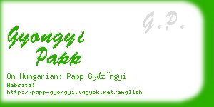 gyongyi papp business card
